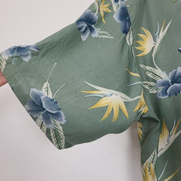 Tommy Bahama Birds of Paradise & Fronds 100% Silk Hawaiian Shirt Beach XL Mens - Picture 10 of 15